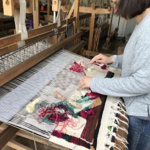 20.	 Процес створення дипломного гобелену в майстерні кафедри – К.Садлівська (ОП «Художнє ткацтво»), 2019