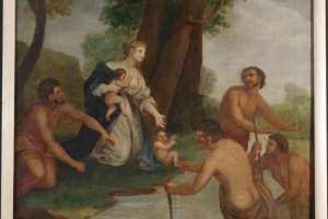 Черниш Олександра. «Жінка з дитиною біля дерева», XVIII ст., після реставрації