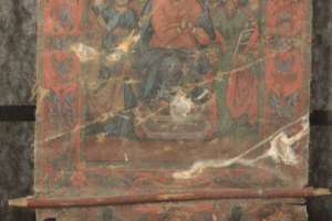 Олійник Марта Романівна. Реставрація двосторонньої хоругви: сторона А «Зішестя святого Духа», сторона Б «Різдво Христове», автор невідомий.